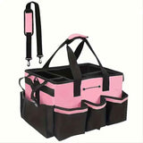 Cleaning storage bag with handle, shoulder strap storage, cleaning tool storage, cleaner and butler tote bag (pink) In Australia - Darrahopens