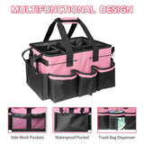 Cleaning storage bag with handle, shoulder strap storage, cleaning tool storage, cleaner and butler tote bag (pink) In Australia - Darrahopens