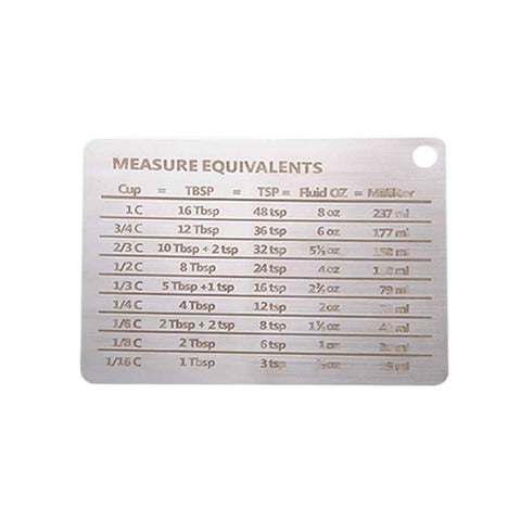 2pcs Measurement Conversion Chart Refrigerator Magnet,Stainless Steel Measure Equivalents Conversions for Cups, Tablespoons, Teaspoons, Fluid Oz and Milliliters In Australia - Darrahopens
