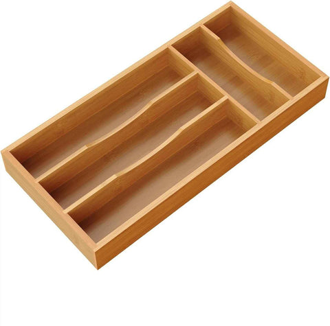 Bamboo Kitchen Drawer Silverware Organizer, Silverware Utensils Tray Holder for Small Drawer, Wood Caddy for Flatware Cutlery Knives 5-Slots In Australia - Darrahopens
