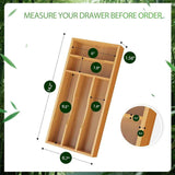 Bamboo Kitchen Drawer Silverware Organizer, Silverware Utensils Tray Holder for Small Drawer, Wood Caddy for Flatware Cutlery Knives 5-Slots In Australia - Darrahopens