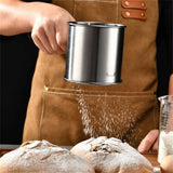 Flour Sifter for Baking, Handheld Strainer Sifter Stainless Steel, Hand Crank Squeeze Sieve for Baking w/Comfortable Handle for Flour Powdered Sugar Cake - Baker Supplies In Australia - Darrahopens