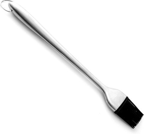 Stainless steel handle silicone barbecue oil brush seasoning brush high temperature resistant barbecue brush cake baking barbecue BBQ brush（30CM） In Australia - Darrahopens