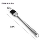 Stainless steel handle silicone barbecue oil brush seasoning brush high temperature resistant barbecue brush cake baking barbecue BBQ brush（30CM） In Australia - Darrahopens
