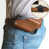 Mobile Phone Belt Pouch, Vintage PU Leather Phone Holster for Walking ， phone protective case(Brown 15*8.5cm)