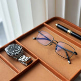 Leather Tray, Stylish and Organized Multifunctional Tray, for Table Entryway, Premium PU Leather, Tray for Keys, Watch, Wallet, Jewelry, and More (Brown ) In Australia - Darrahopens