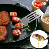 Stainless steel frying shovel, cooking small shovel, teppanyaki pancake scraper, steak cake shovel, creative kitchen tool（Solid+hollow shovel） In Australia - Darrahopens