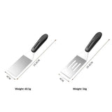 Stainless steel frying shovel, cooking small shovel, teppanyaki pancake scraper, steak cake shovel, creative kitchen tool（Solid+hollow shovel） In Australia - Darrahopens