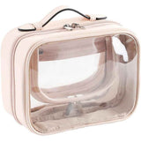 Travel Clear Toiletry Bag Makeup Bag, Cosmetics Case Toiletry Bag with Handle, Zipper Makeup Handbag Transparent Waterproof Large Capacity Storage Organizer for Women Girls（Pink） In Australia - Darrahopens