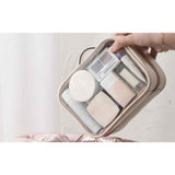 Travel Clear Toiletry Bag Makeup Bag, Cosmetics Case Toiletry Bag with Handle, Zipper Makeup Handbag Transparent Waterproof Large Capacity Storage Organizer for Women Girls（Pink） In Australia - Darrahopens