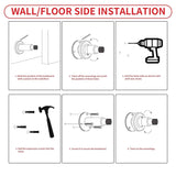 Door Stoppers - Heavy-Duty Adjustable Stoppers for Bottom, Top, and Wall of Door – Anti Break-in 304 Stainless Steel Door Stops with Rubber Buffers(Black) In Australia - Darrahopens