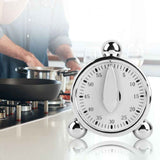 Baking Timer Mechanical Cooking Reminder 60 Minute Kitchen Timer, Silver Clockwork timer small alarm clock design In Australia - Darrahopens