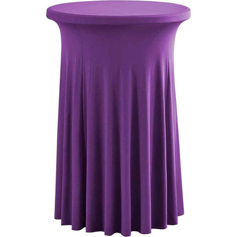 Cocktail Table Covers with Ruffle Skirt Stretch Fitted Cocktail Tablecloth Linens for Round Tables Washable Decorative High Top Table Covers -  Purple（60*110cm） In Australia - Darrahopens