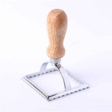 Zinc alloy edge flower biscuit mould Dim sum cake dumpling skin cake die cutter baking appliance Wooden Handles, Fluted Square Shapes, In Australia - Darrahopens