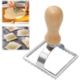 Zinc alloy edge flower biscuit mould Dim sum cake dumpling skin cake die cutter baking appliance Wooden Handles, Fluted Square Shapes, In Australia - Darrahopens