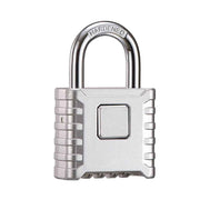 1-piece set of heavy-duty 4-digit password lock, one click unlock, error proof function, waterproof large outdoor padlock, suitable for school gym storage cabinets, fences, doors, storage units (silver) In Australia - Darrahopens