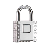 1-piece set of heavy-duty 4-digit password lock, one click unlock, error proof function, waterproof large outdoor padlock, suitable for school gym storage cabinets, fences, doors, storage units (silver) In Australia - Darrahopens