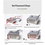 1-piece set of heavy-duty 4-digit password lock, one click unlock, error proof function, waterproof large outdoor padlock, suitable for school gym storage cabinets, fences, doors, storage units (silver) In Australia - Darrahopens