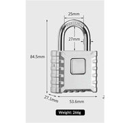 1-piece set of heavy-duty 4-digit password lock, one click unlock, error proof function, waterproof large outdoor padlock, suitable for school gym storage cabinets, fences, doors, storage units (silver) In Australia - Darrahopens