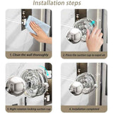 2pcs Powerful Suction Cup Glass Mirror Door Handle, Refrigerator Drawer Bathroom Wall armrest, Bathtub Shower Handle Kitchen Drawer Cabinet knob Suction Cup（Transparent small size） In Australia - Darrahopens