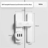 White 180 Degree Barn Door Lock,Mechanical Password Lock,3 Digit Password Keyless,Flip Latch with Combination,Protect Privacy,for Barn Door,Cabinets,Windows,Garden,Bathroom In Australia - Darrahopens