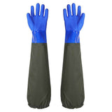 Aquatic, seafood, fishing gloves, dishwashing, car washing, extended anti slip, wear-resistant, waterproof, acid alkali resistant, and cutting protective gloves（blue） In Australia - Darrahopens