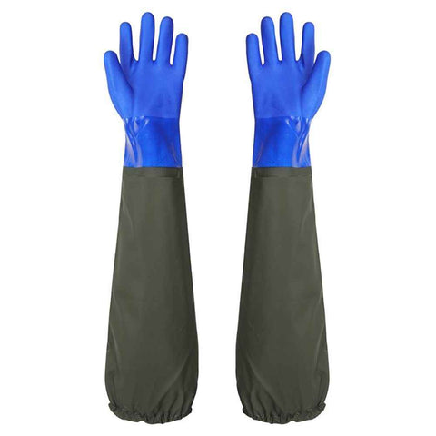 Aquatic, seafood, fishing gloves, dishwashing, car washing, extended anti slip, wear-resistant, waterproof, acid alkali resistant, and cutting protective gloves（blue） In Australia - Darrahopens