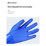 Aquatic, seafood, fishing gloves, dishwashing, car washing, extended anti slip, wear-resistant, waterproof, acid alkali resistant, and cutting protective gloves（blue） In Australia - Darrahopens