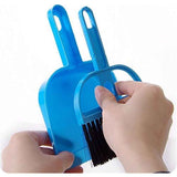 2pcs Pet Cage Broom Brush Dustpan Set - Small Cat Litter Sweeper for Pet Cage Clean and Car Keyboard Brush (Blue) In Australia - Darrahopens