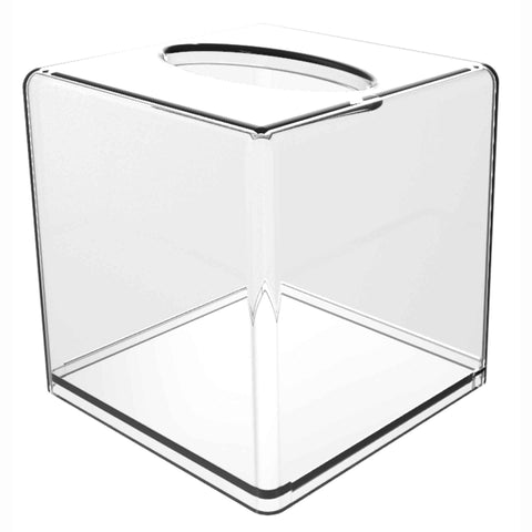 Tissue Box Holder & Cover Multi-Use Dryer Sheet & Mask Case Organizer for Bathroom, Car, Office, Table - Clear Square（14X14X14cm） In Australia - Darrahopens