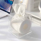 Tissue Box Holder & Cover Multi-Use Dryer Sheet & Mask Case Organizer for Bathroom, Car, Office, Table - Clear Square（14X14X14cm） In Australia - Darrahopens