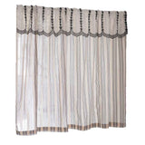 Black and white striped lace curtain head door curtain, kitchen small curtain, translucent blocking curtain Width 135 * Height 60cm [excluding pole] In Australia - Darrahopens