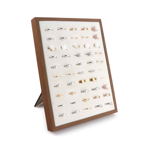 Ring Display Stand - 50 Slots Shaped  Jewelry Tray Ring Board Earrings Organizer , jewelry storage Black walnut wood color（Only includes display racks） In Australia - Darrahopens