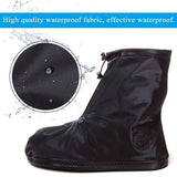 Cycling middle tube rainproof shoe cover, outdoor thick high tube waterproof rain boots shoe cover, suitable for rainy days, men's and women's anti slip and wear-resistant(Black, M) In Australia - Darrahopens