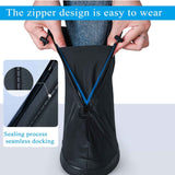 Cycling middle tube rainproof shoe cover, outdoor thick high tube waterproof rain boots shoe cover, suitable for rainy days, men's and women's anti slip and wear-resistant(Black, M) In Australia - Darrahopens