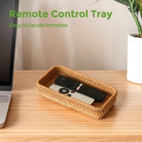 Small Rattan Serving Tray, Natural Wicker Decorative Tray Handwoven for Keys Trinkets Rings Cosmetics, Decorative Jewelry Perfume Tray for Coffee Table Entryway Living Room(Small) In Australia - Darrahopens