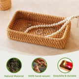 Small Rattan Serving Tray, Natural Wicker Decorative Tray Handwoven for Keys Trinkets Rings Cosmetics, Decorative Jewelry Perfume Tray for Coffee Table Entryway Living Room(Small) In Australia - Darrahopens