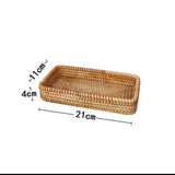 Small Rattan Serving Tray, Natural Wicker Decorative Tray Handwoven for Keys Trinkets Rings Cosmetics, Decorative Jewelry Perfume Tray for Coffee Table Entryway Living Room(Small) In Australia - Darrahopens