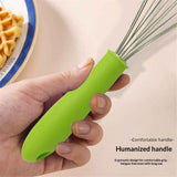 Stainless steel manual egg beater with silicone handle, egg white and cream whisk, household and commercial baking tools, mixer（Green P-handle egg beater 10 inches） In Australia - Darrahopens