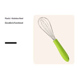 Stainless steel manual egg beater with silicone handle, egg white and cream whisk, household and commercial baking tools, mixer（Green P-handle egg beater 10 inches） In Australia - Darrahopens