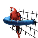 U Shape Parrot Perch Stand Toy Bird Platform Sand Paw Grinding Clean Stick Exercise Conure Budgie Cockatiel Cage Accessories (Blue) small In Australia - Darrahopens