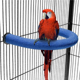 U Shape Parrot Perch Stand Toy Bird Platform Sand Paw Grinding Clean Stick Exercise Conure Budgie Cockatiel Cage Accessories (Blue) small In Australia - Darrahopens