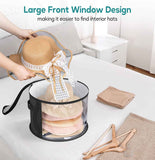 2PCS Extra Large Clear Hat Organizer for Travel and Wardrobe, Holds up to 7 Hats, Round Hat Box Storage for Women & Men,Large Capacity Cowboy Hat Organizer(Black) In Australia - Darrahopens