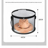 2PCS Extra Large Clear Hat Organizer for Travel and Wardrobe, Holds up to 7 Hats, Round Hat Box Storage for Women & Men,Large Capacity Cowboy Hat Organizer(Black)