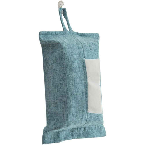 2pcs Toilet Paper Holder Reusable Tissue Holder Travel Tissue Holder Wall Hanging Tissue Box Cover Toilet Paper Storage Rectangle Napkin Holder Cloth Tissue Box for Car Office Desk, BLue In Australia - Darrahopens