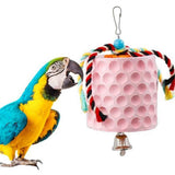 Bird chewing toys, parrot beak grinding calcium stones, with bells, birdcage accessories, parrot cub, hamster, Totoro cage toys（Pink） In Australia - Darrahopens