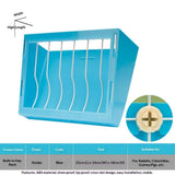 Rabbit Hay Feeder Rack Food Feeding Manger Bunny Grass Holder Small Animals Less Wasted Food Dispenser for Rabbits Guinea Pig Chinchilla Hamster (Blue) In Australia - Darrahopens