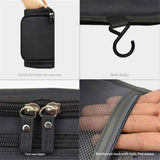Oxford cloth waterproof hook wash bag travel makeup bag men's portable storage bag cosmetics storage bag (Black) In Australia - Darrahopens