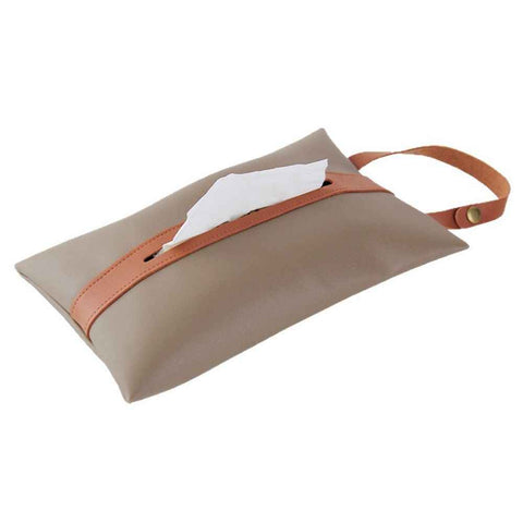 Tissues Box PU Leather Facial Paper Storage Case Rectangular Organizer Holder Decor with Hanging Strip for Kitchen Restaurant Countertops Bedroom Dressers Night Stands Desks (camel) In Australia - Darrahopens