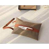 Tissues Box PU Leather Facial Paper Storage Case Rectangular Organizer Holder Decor with Hanging Strip for Kitchen Restaurant Countertops Bedroom Dressers Night Stands Desks (camel) In Australia - Darrahopens
